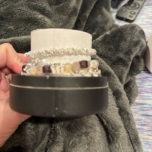 BP Silver and Purple Beaded Bracelet Set